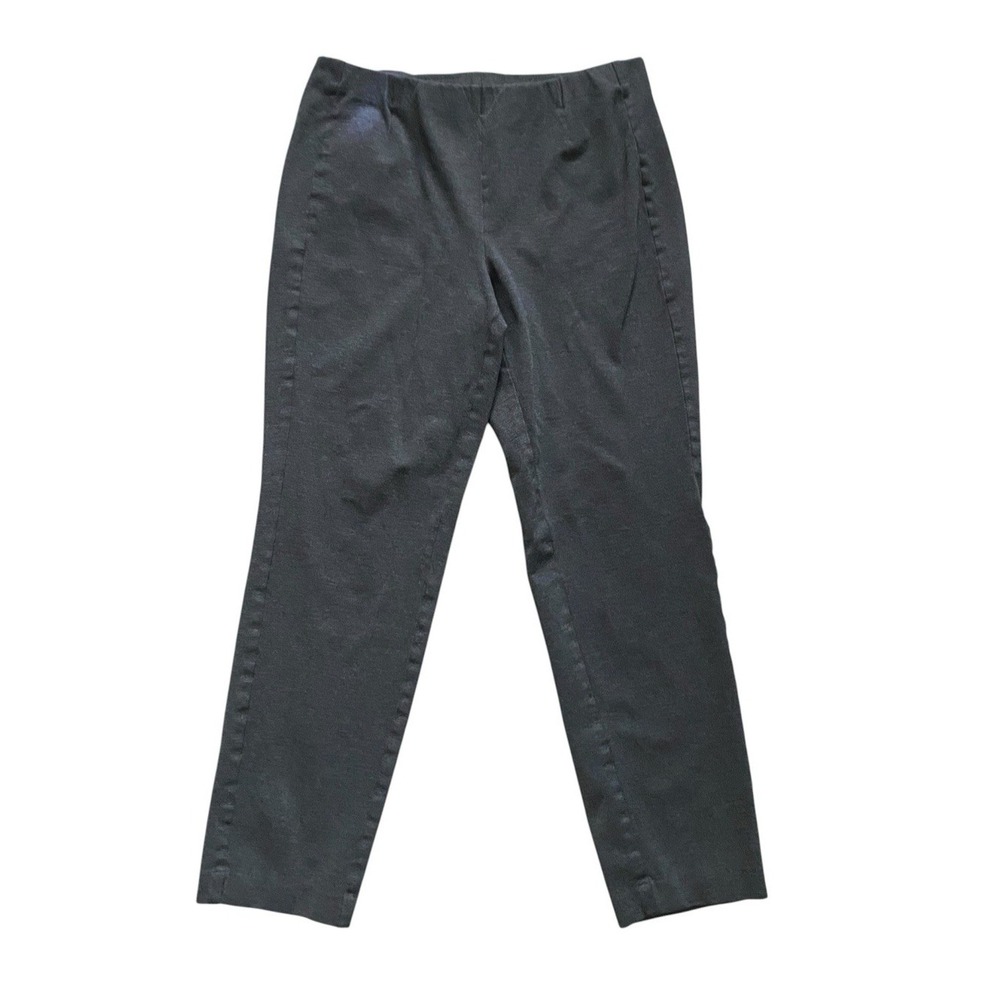 J Jill Womens Grey Slim Leg Pants Size Medium Ponte Pull On Elastic Waist J.Jill